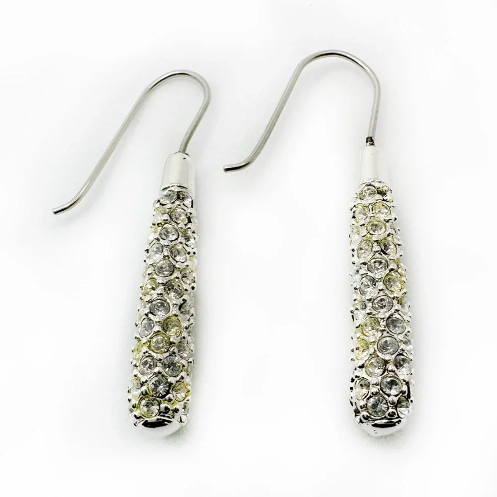 VINTAGE - High End Costume Jewelry - Fishhook Dangle Earrings - Picture 4 of 9